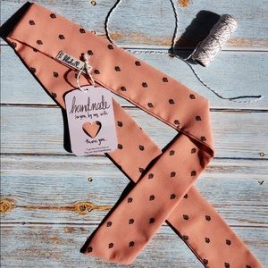 Peach skinny hair scarf